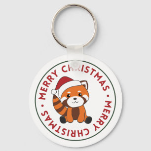Red Panda Christmas Snow Winter Animals Pandas Key Ring
