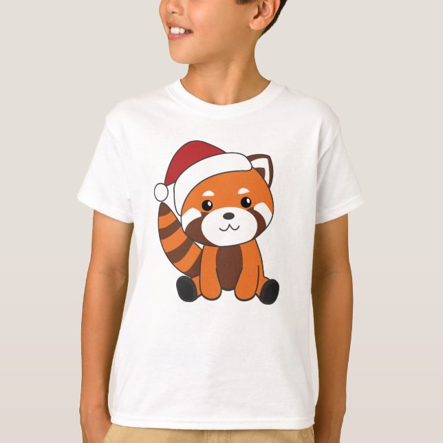 Red Panda Christmas Snow Winter Animals Pandas T-Shirt (Front)