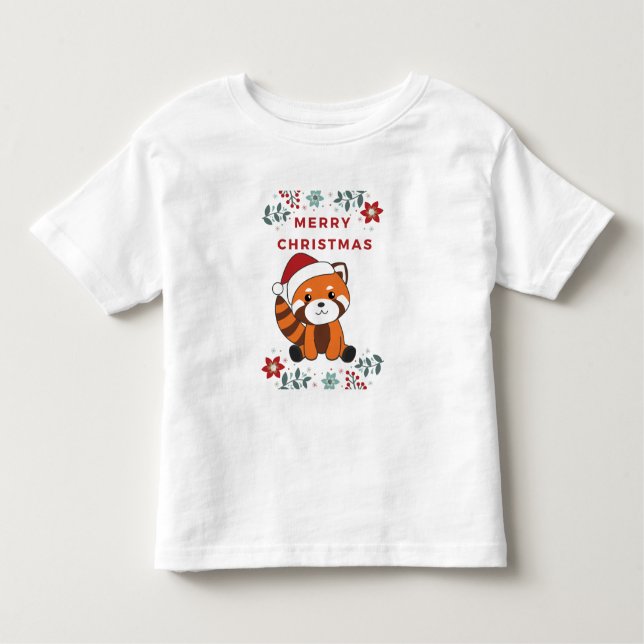 Red Panda Christmas Snow Winter Animals Pandas Tod Toddler T-Shirt (Front)