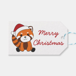 Red Panda Christmas Snow Winter Animals Pandas Tru Gift Tags