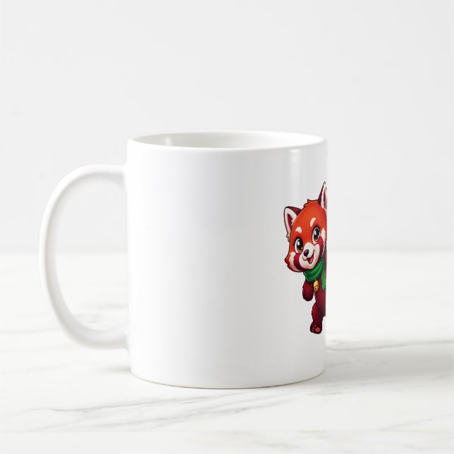 Red Panda Christmas Stocking Coffee Mug (Left)