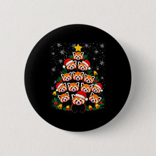 Red Panda Christmas Tree Funny Animal 6 Cm Round Badge