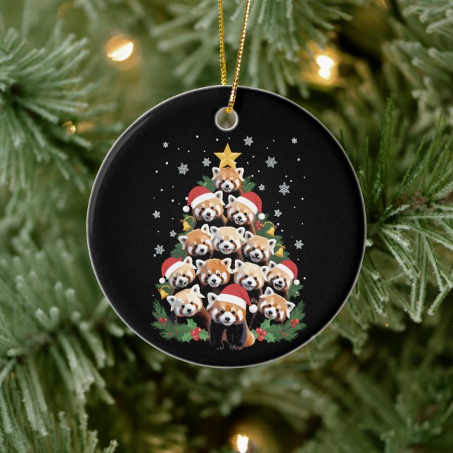 Red Panda Christmas Tree Funny Animal  Ceramic Tree Decoration (Tree)