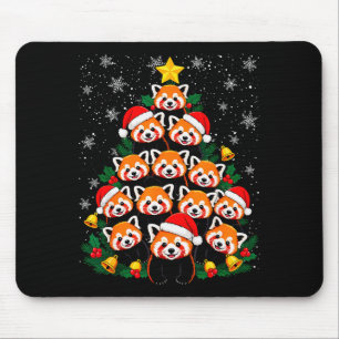 Red Panda Christmas Tree Funny Animal  Mouse Pad
