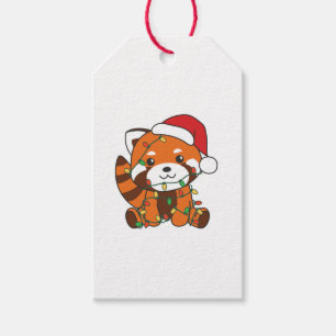 Red Panda Christmas Winter Animals Red Pandas Gift Tags