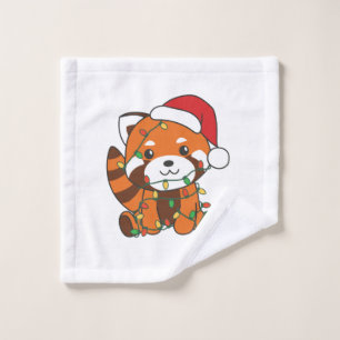 Red Panda Christmas Winter Animals Red Pandas Wash Cloth