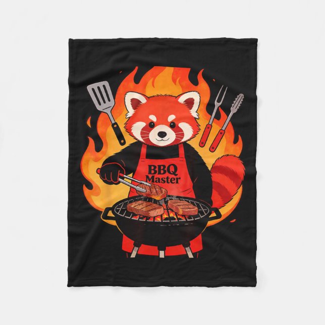 Red Panda Cooking Grill Bbq Funny Gift Red Panda Fleece Blanket (Front)