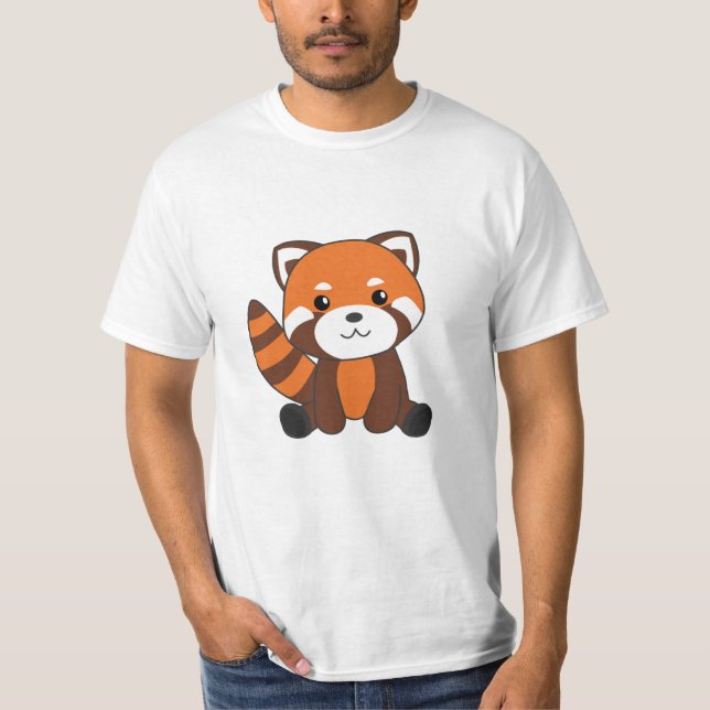 Red Panda Cute Animals For Kids Kawaii T-Shirt (Front)