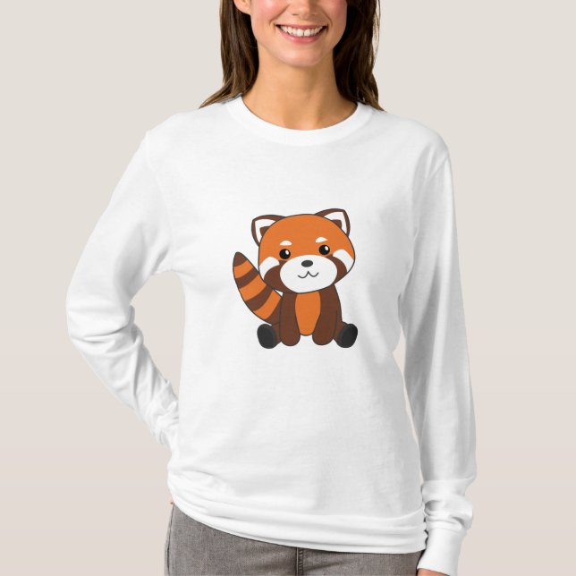 Red Panda Cute Animals For Kids Kawaii T-Shirt (Front)