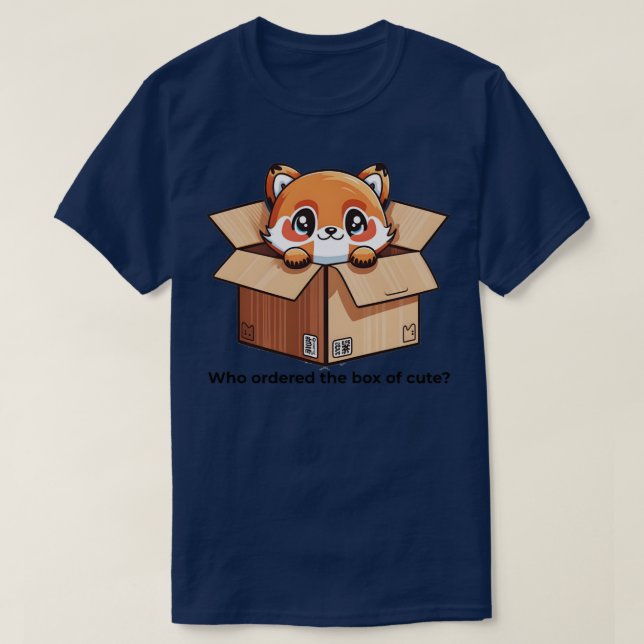 Red Panda Delivery Box of Cute T-Shirt (Design Front)
