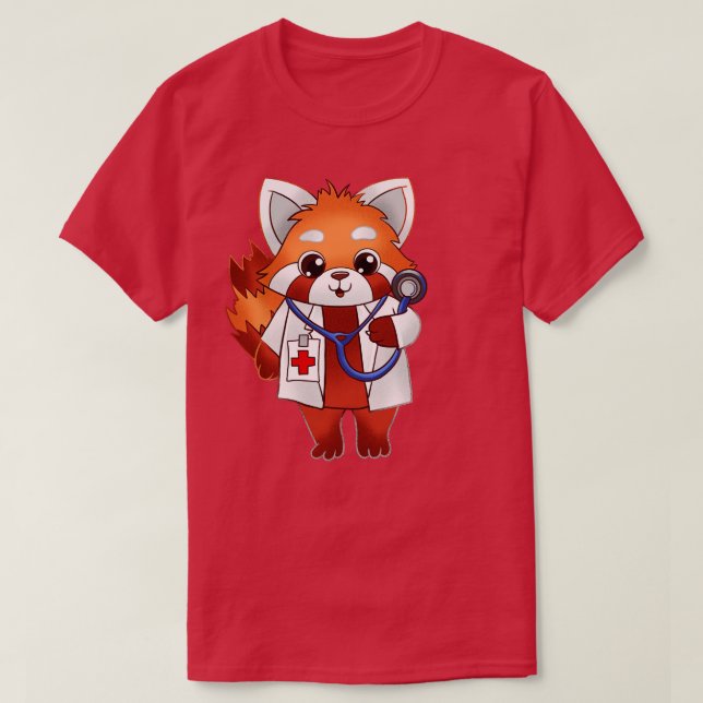 Red Panda Doctor T-Shirt (Design Front)