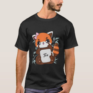 Red Panda Drinking Boba Tea Bubble Otaku Anime Bea T-Shirt