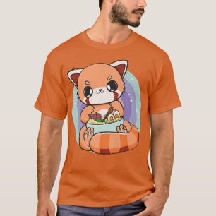 Red Panda Eating Ramen I Love Ramen Japanese Noodl T-Shirt