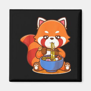 Red Panda Eating Ramen Japanese Soup Zoo Animal Zo Magnet