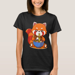 Red Panda Eating Ramen Japanese Soup Zoo Animal Zo T-Shirt
