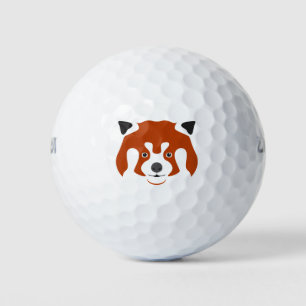 RED PANDA FACE GOLF BALLS