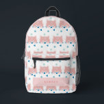 Red Panda Face/Head Pattern White & Light Pink Printed Backpack<br><div class="desc">This cute and modern backpack feature a white background with red panda face/head patterns. Personalise it for your needs. You can find matching products at my store.</div>