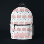 Red Panda Face/Head Pattern White & Light Pink Printed Backpack<br><div class="desc">This cute and modern backpack feature a white background with red panda face/head patterns. Personalise it for your needs. You can find matching products at my store.</div>
