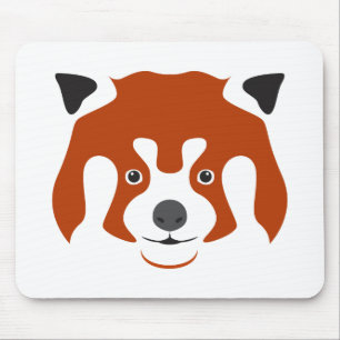 RED PANDA FACE MOUSE PAD
