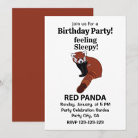 Red Panda Feeling Sleepy Funny Red Panda Birthday