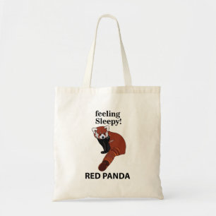 Red Panda Feeling Sleepy Funny Red Panda Tote Bag