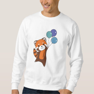 Red Panda Flies Balloons Cute Animals For Kids Sweatshirt