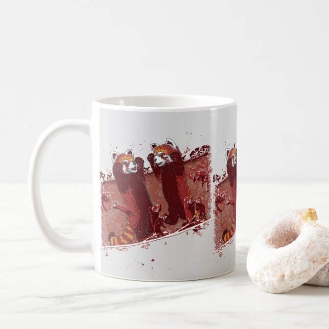 Red Panda Fury Coffee Mug (With Donut)