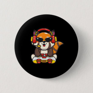 Red Panda Gamer Funny Red Pandas Animal Lover Grap 6 Cm Round Badge