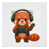 Red Panda Gamer, Gaming Controller & Headphones