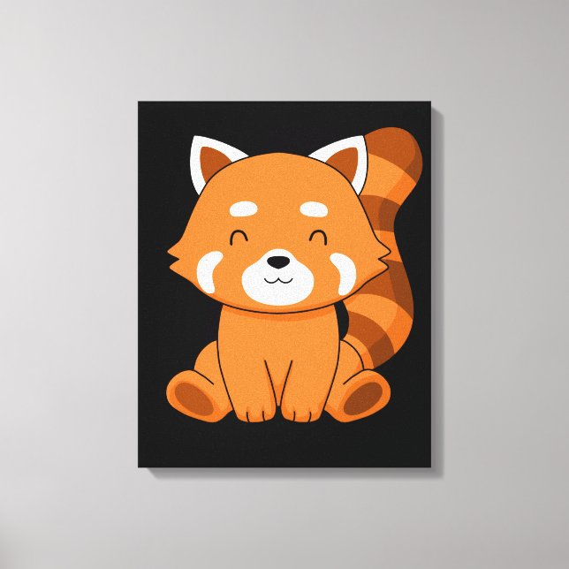 Red Panda Gift Kids Women Kawaii Red Panda Canvas Print (Front)
