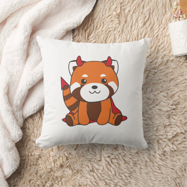 Red Panda Halloween Cute Devil Witch Costume Cushion (Blanket)