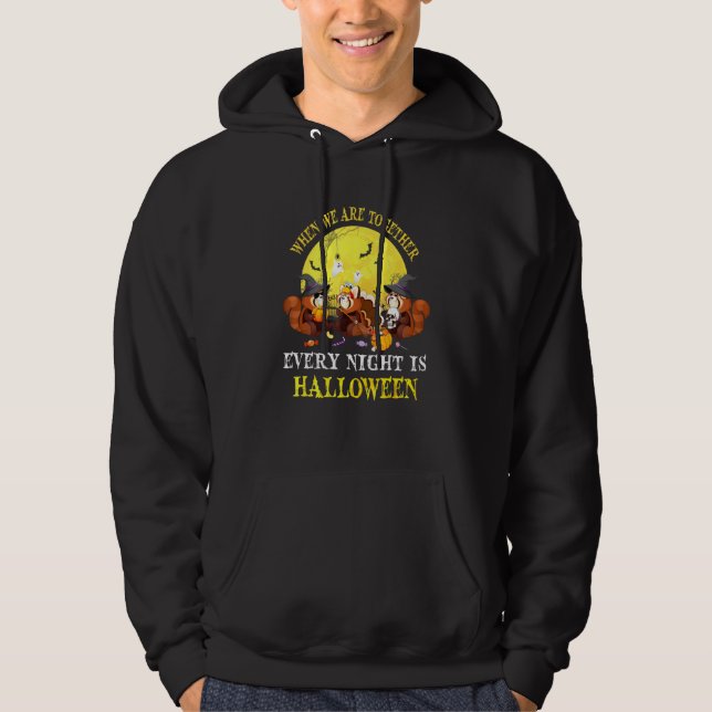 Red Panda Halloween Moon Light Hoodie (Front)