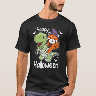 Red Panda Happy Halloween Mummy rex Pandas Hallowe T-Shirt