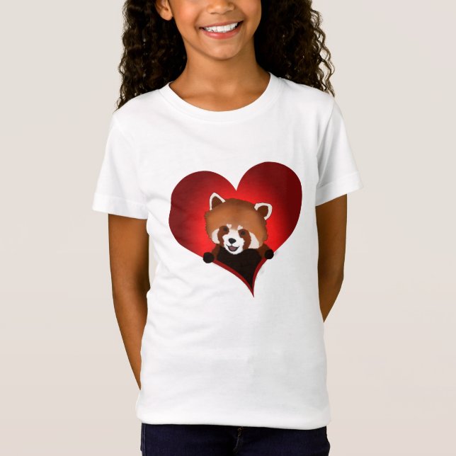 Red panda heart for kids T-Shirt (Front)