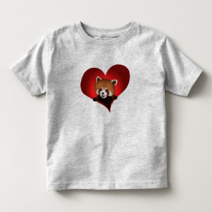 Red panda heart for kids toddler T-Shirt