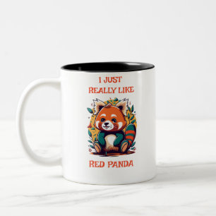 Red Panda, I Just Really Like Red Panda Two-Tone Coffee Mug