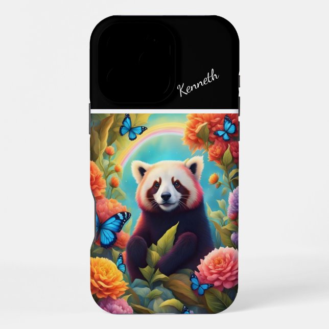 Red Panda in Bloom iPhone Case (Back)