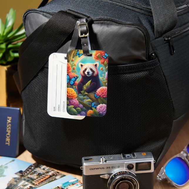 Red Panda in Bloom Luggage Tag (Front & Back)