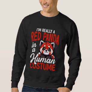 Red Panda in Human Costume Funny Sweatshirt