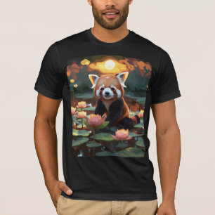 Red panda in lotus pond T-Shirt