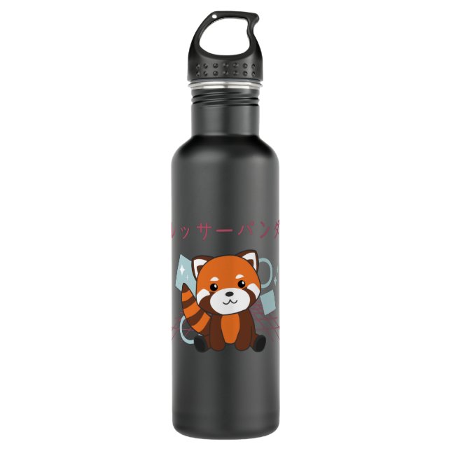 Red Panda Japan Retro 90s Kawaii Anime Animals 710 Ml Water Bottle (Front)