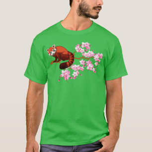 Red Panda Japanese Cherry Blossom Tree T-Shirt