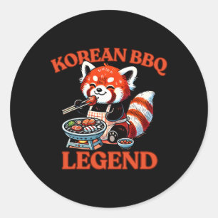 Red Panda Korean Bbq Legend Classic Round Sticker