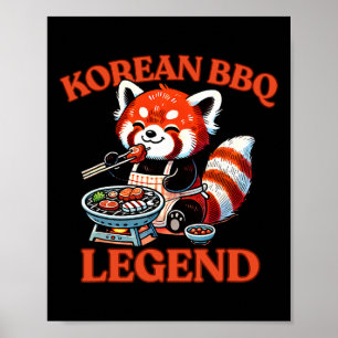 Red Panda Korean Bbq Legend Poster