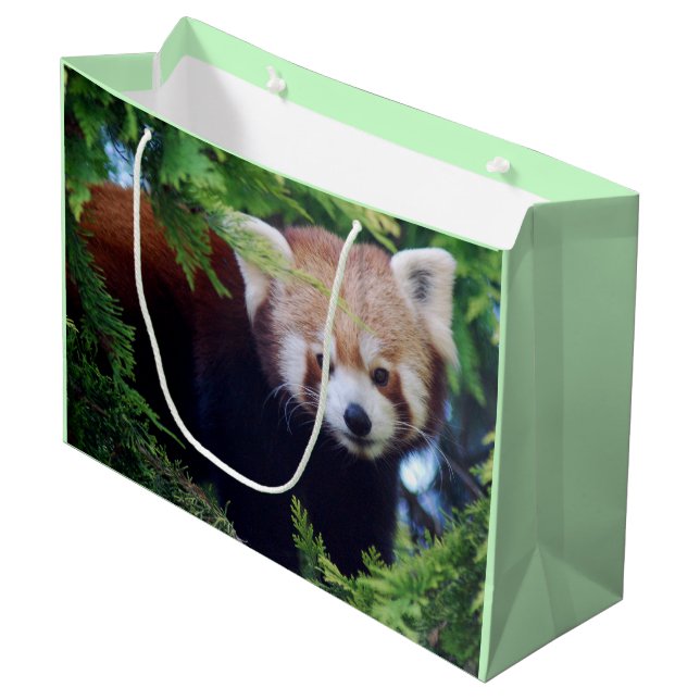 Red Panda Large Gift Bag (Front Angled)