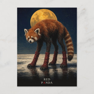 Red Panda Long Socks gothic Surreal Postcard