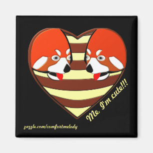 Red Panda Love heart Magnet