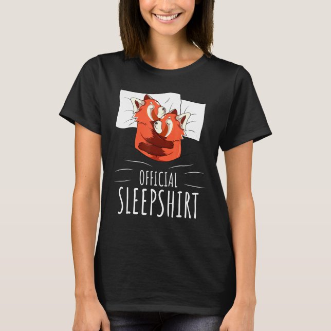 Red Panda Lover Official Sleep T-Shirt (Front)