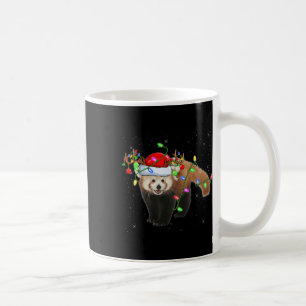 Red Panda Lover Xmas Lighting Santa Red Panda Chri Coffee Mug