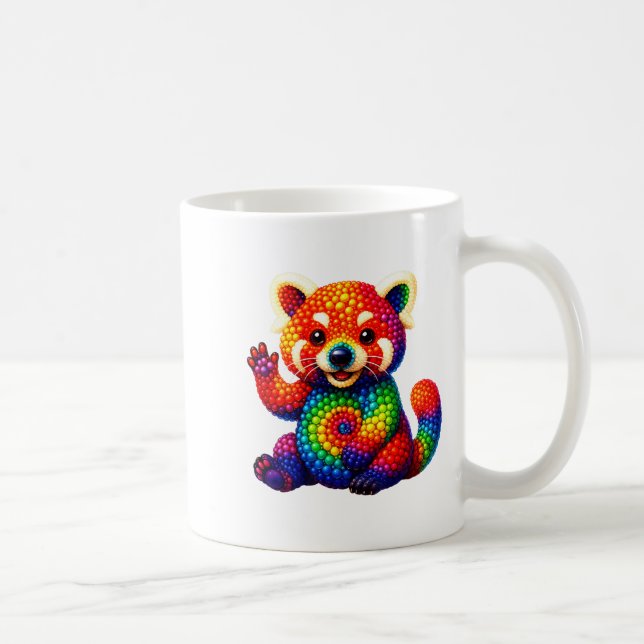 Red Panda Lovers Polka Dots Happy Dot Day Girls Bo Coffee Mug (Right)